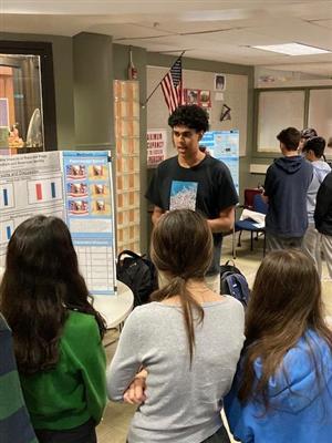 Seniors presenting to 9th grade students